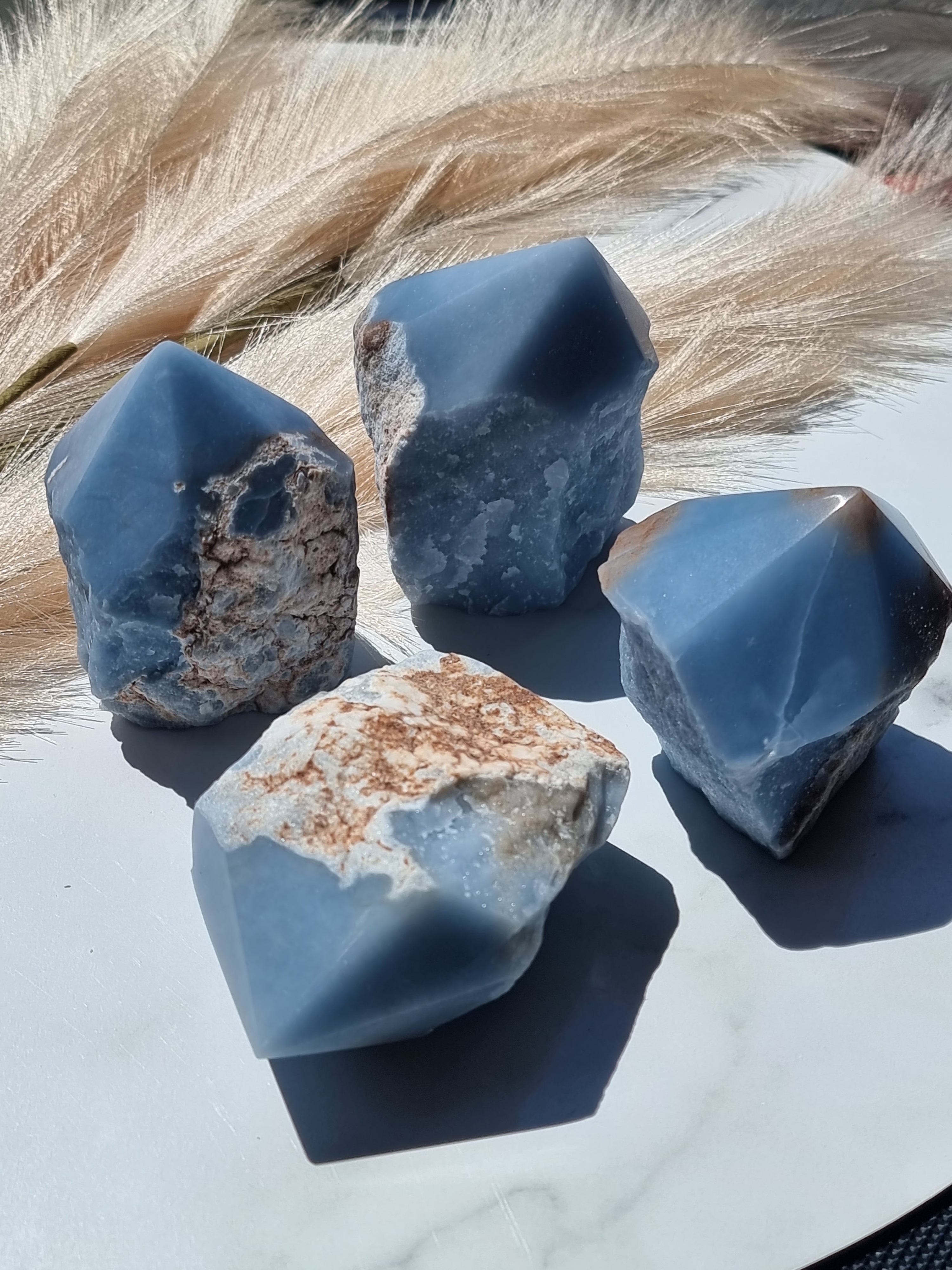 Angelite Cut Base Point