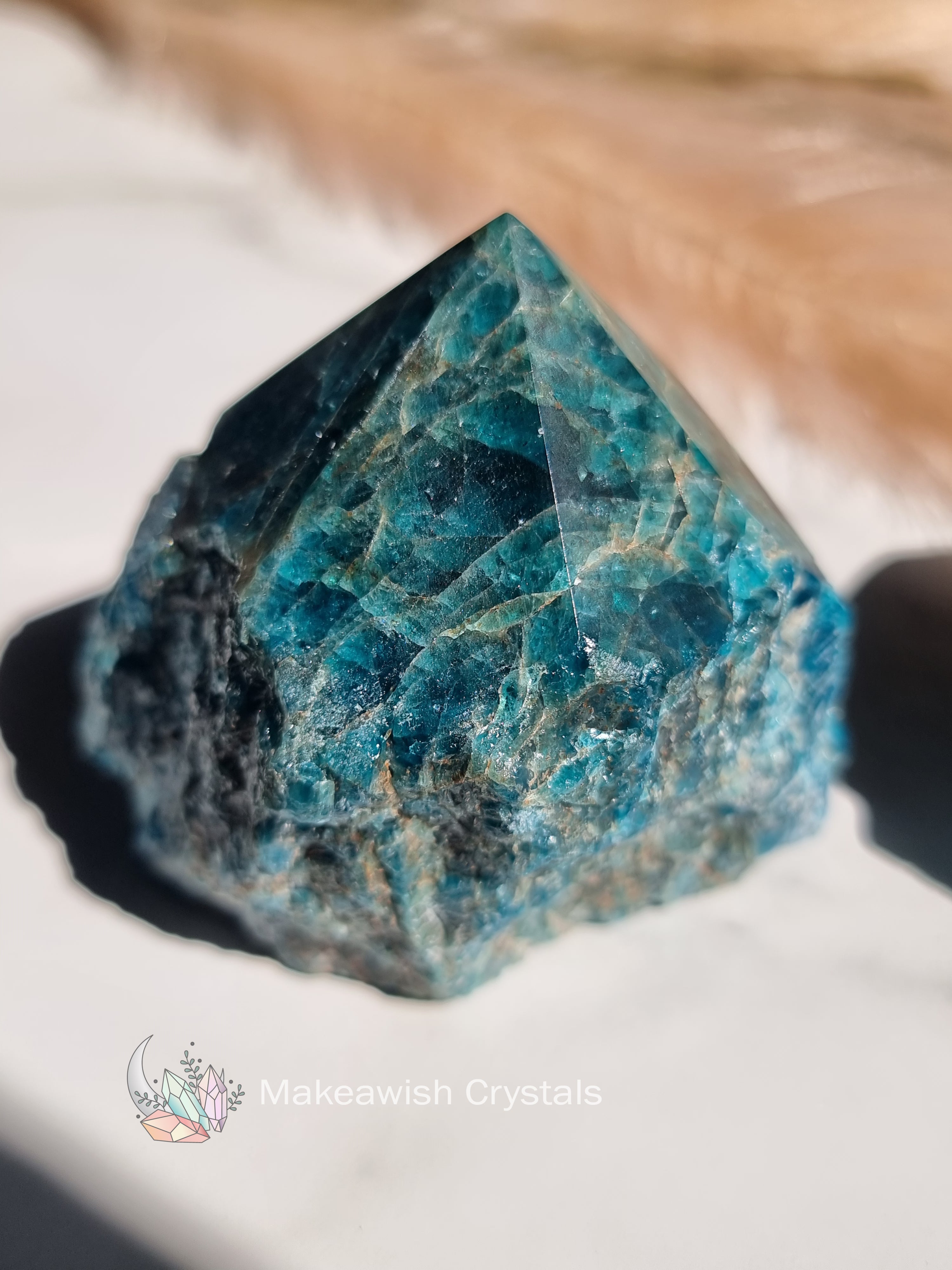 Blue Apatite Cut Base Point