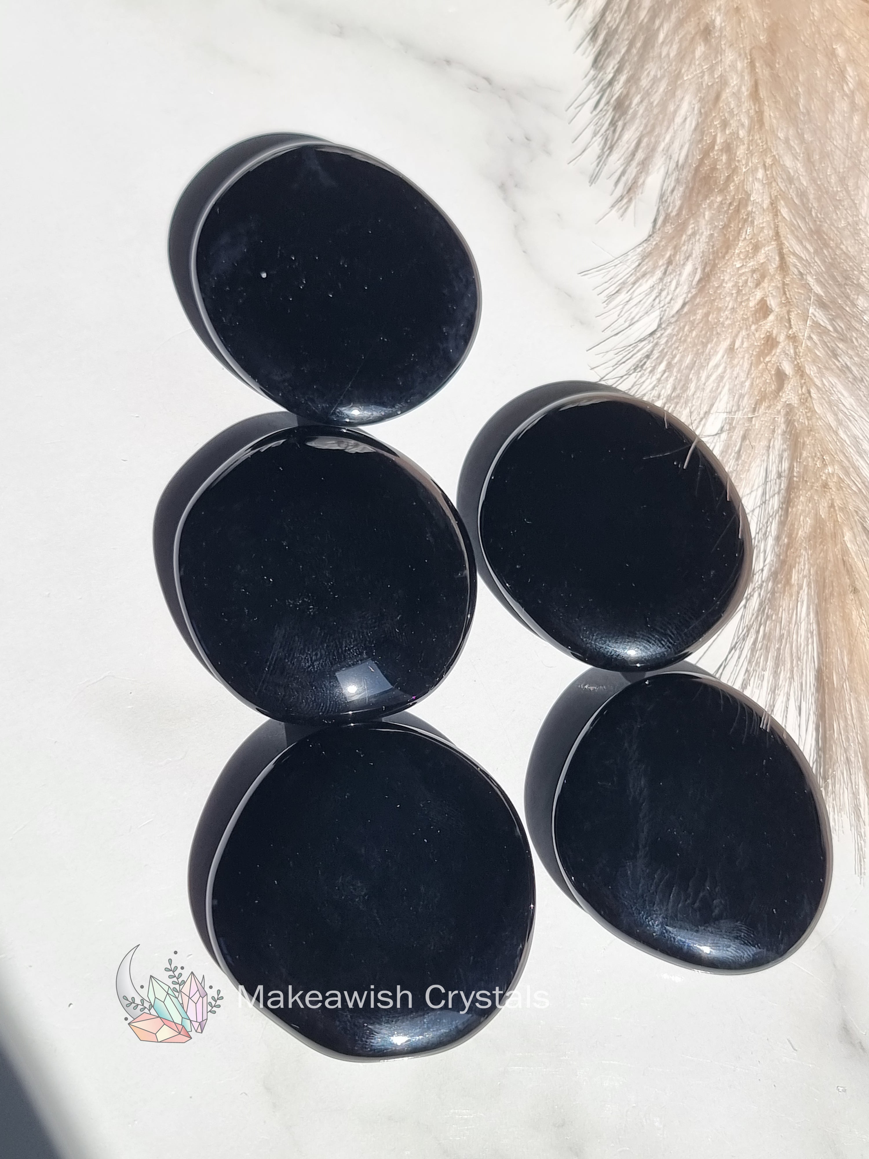 Black Obsidian Flat Stone