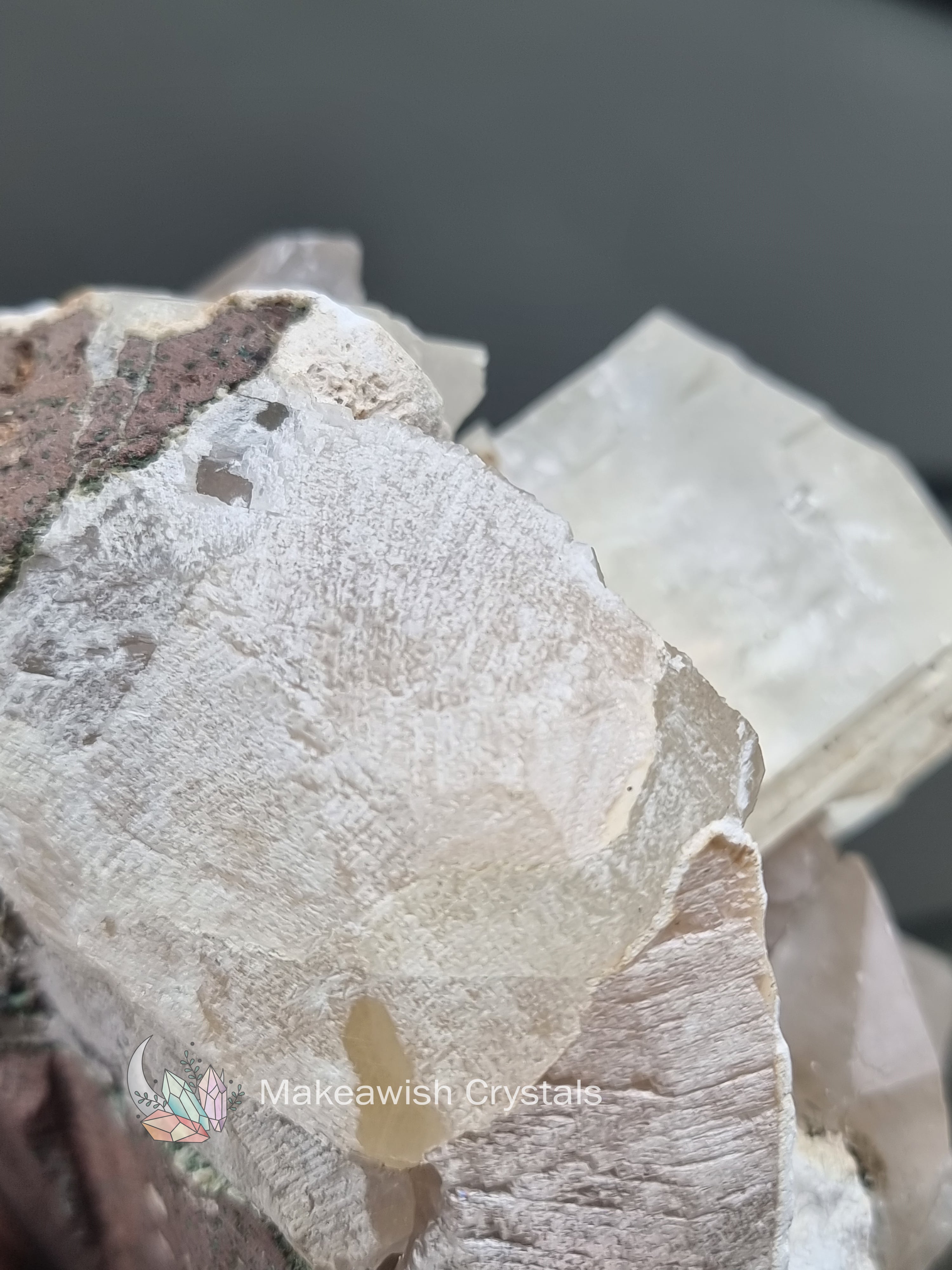 Calcite with Etched Quartz Cluster
