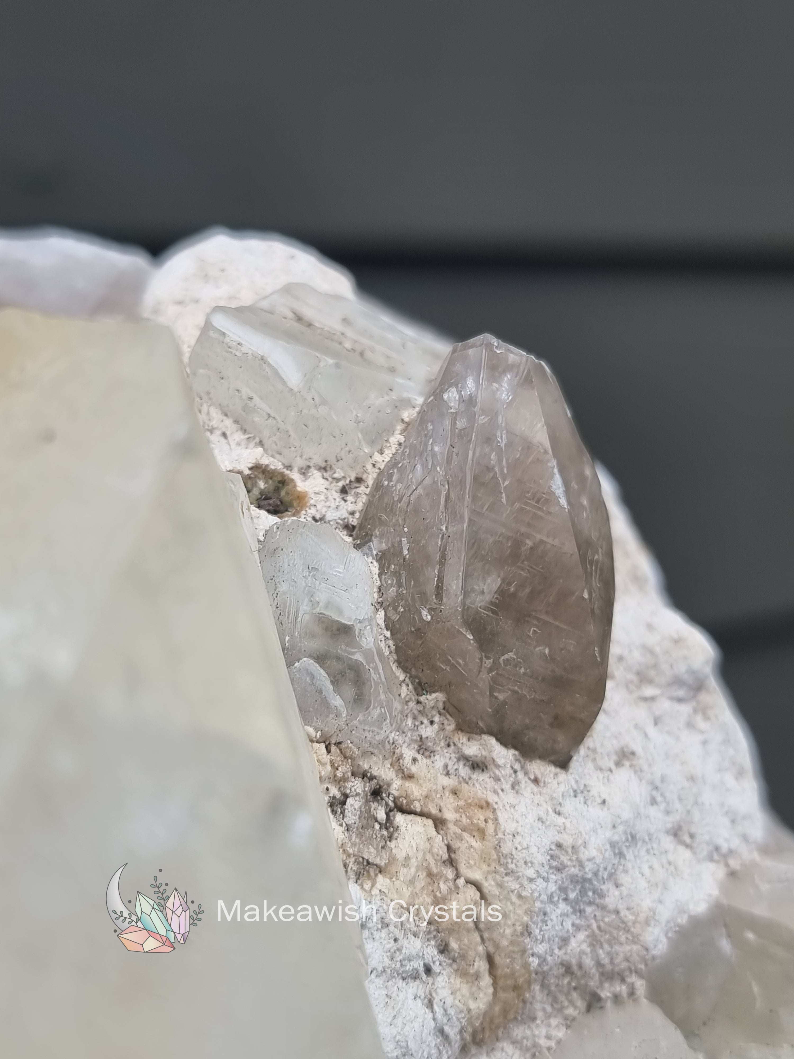 Calcite with Etched Quartz Cluster