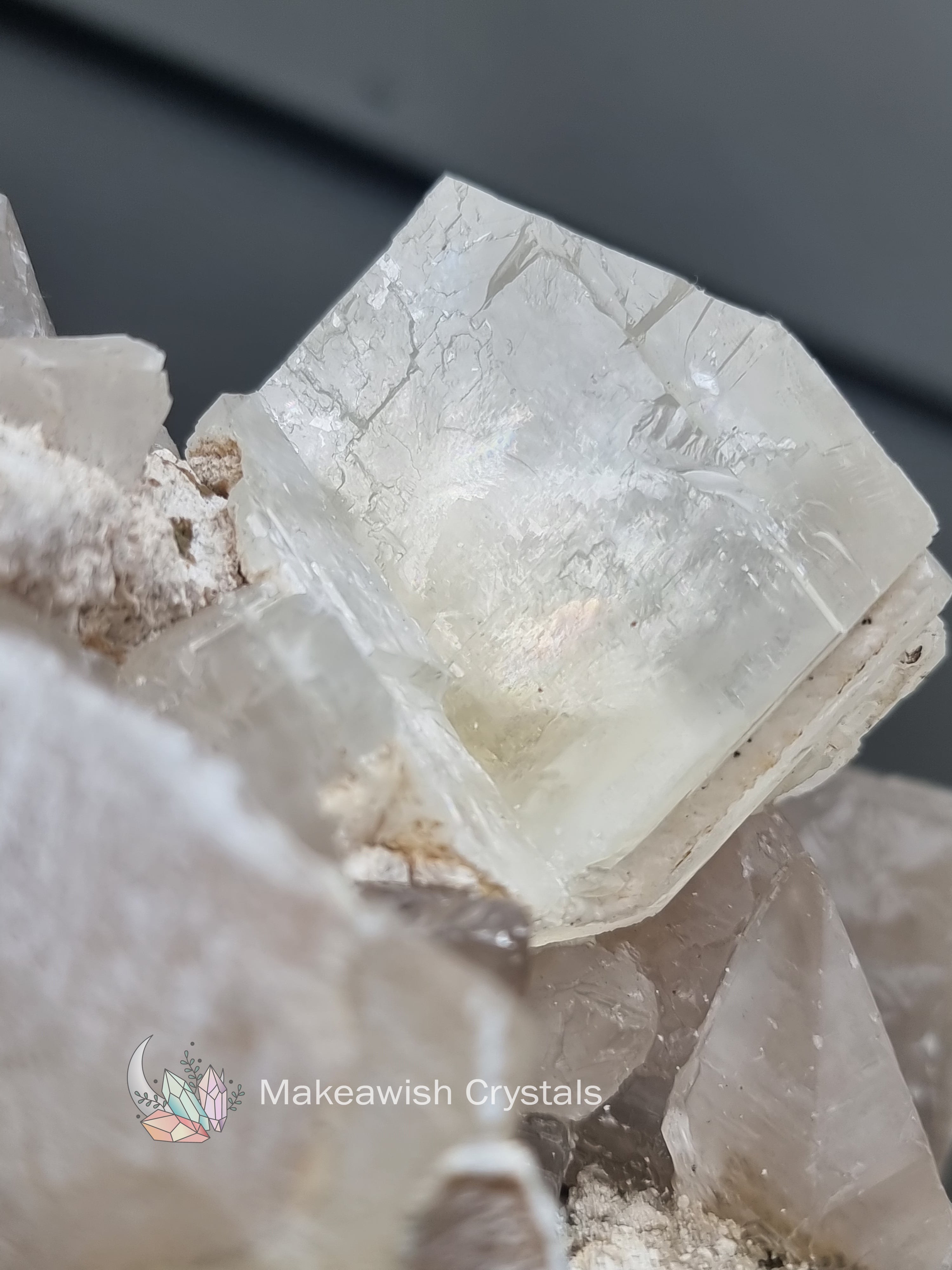 Calcite with Etched Quartz Cluster