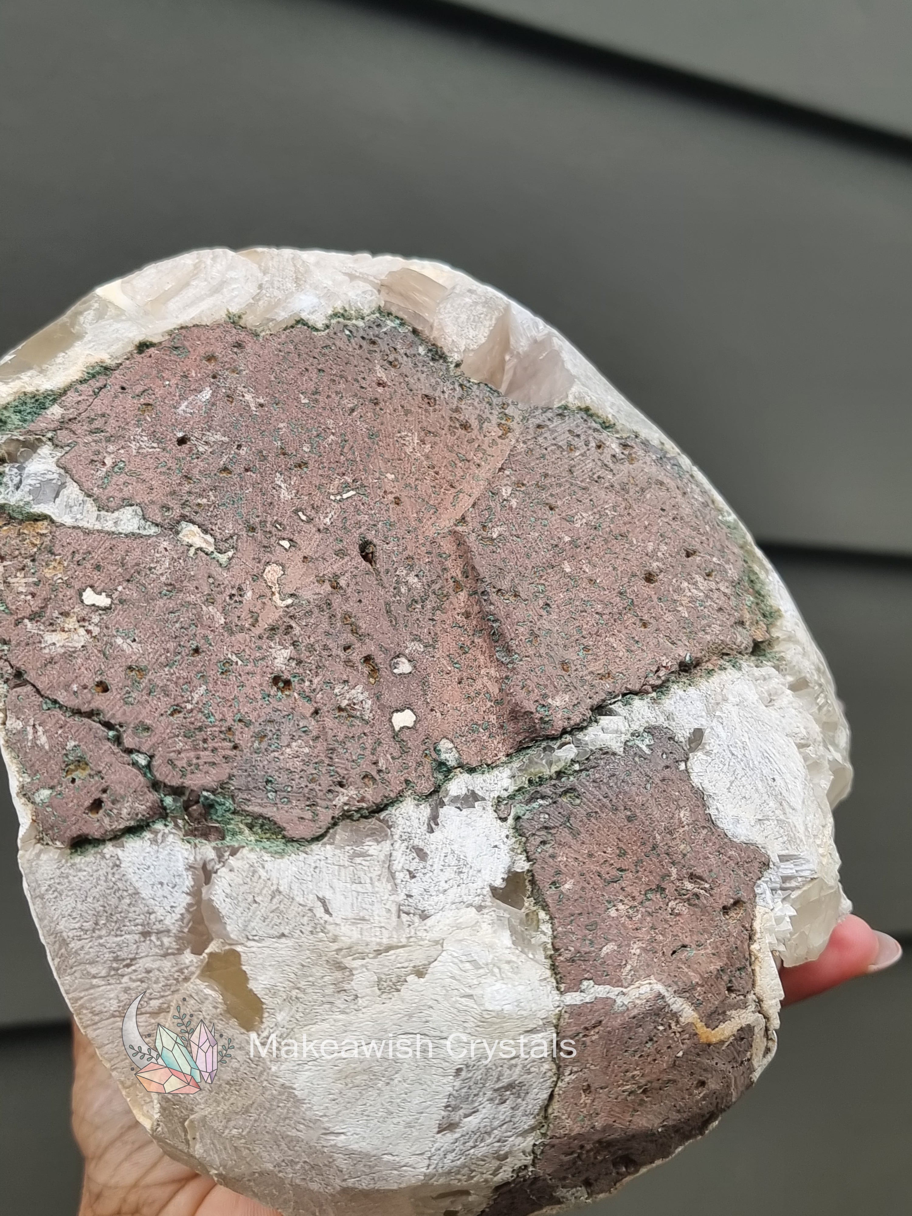 Calcite with Etched Quartz Cluster
