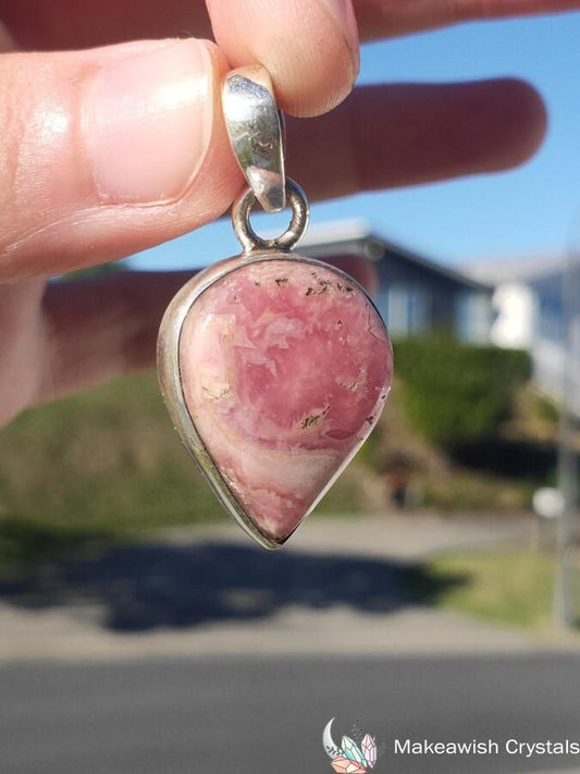 Rhodochrosite Pendant Sterling Silver