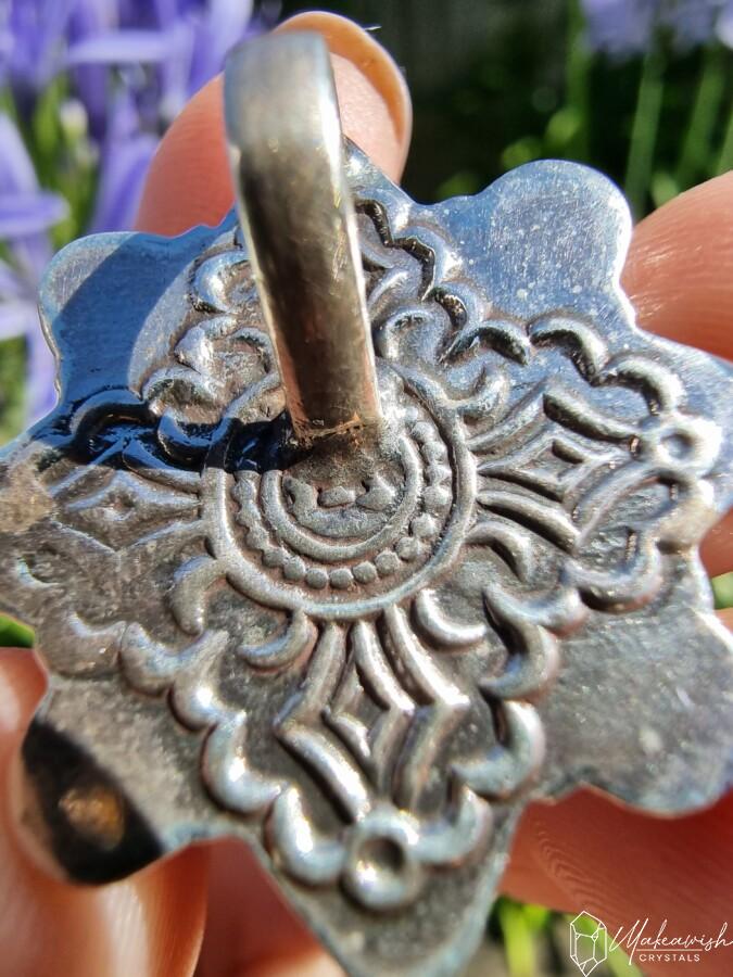 Genuine Turquoise Pendant Sterling Silver