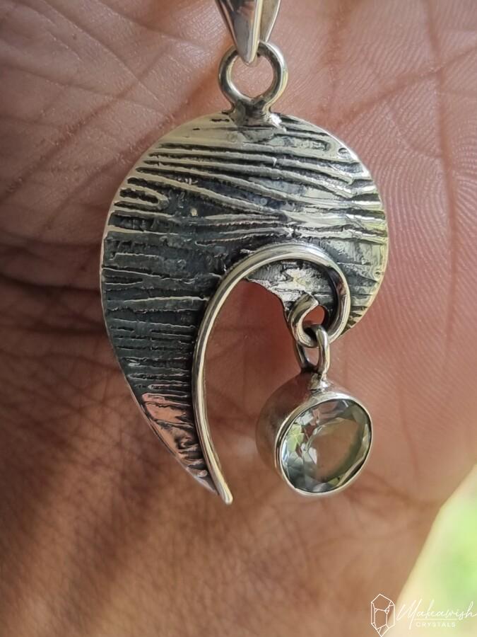 PRASIOLITE (GREEN AMETHYST) PENDANT in  STERLING SILVER