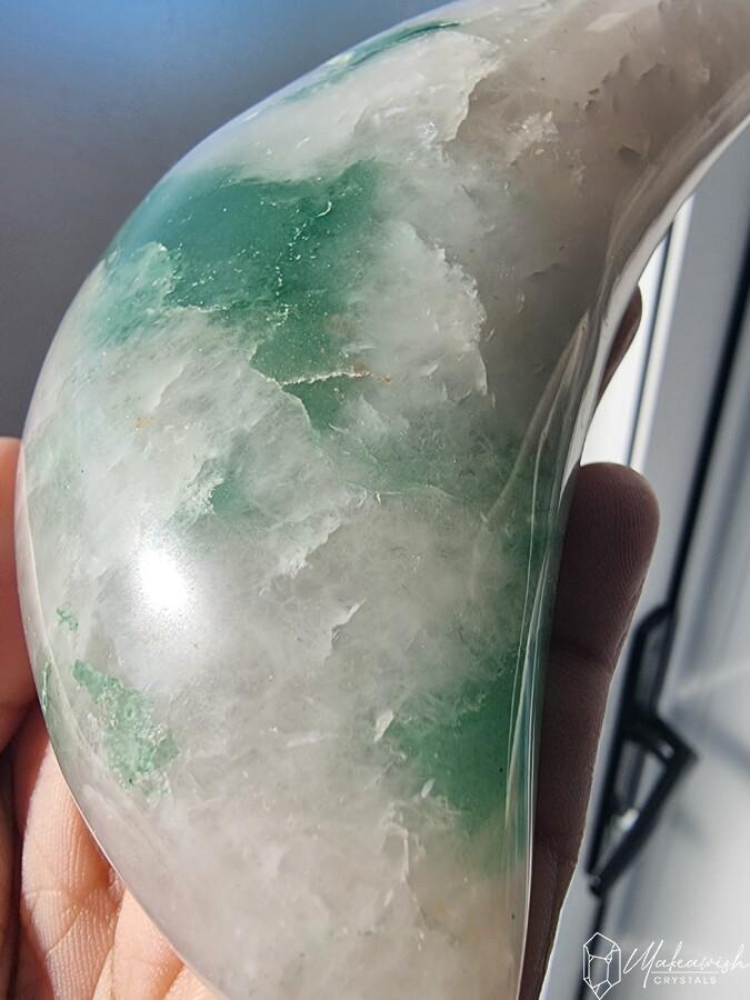Green Aventurine in Quartz Moon