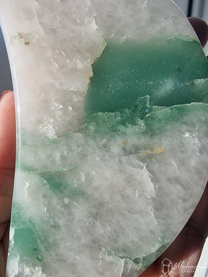 Green Aventurine in Quartz Moon