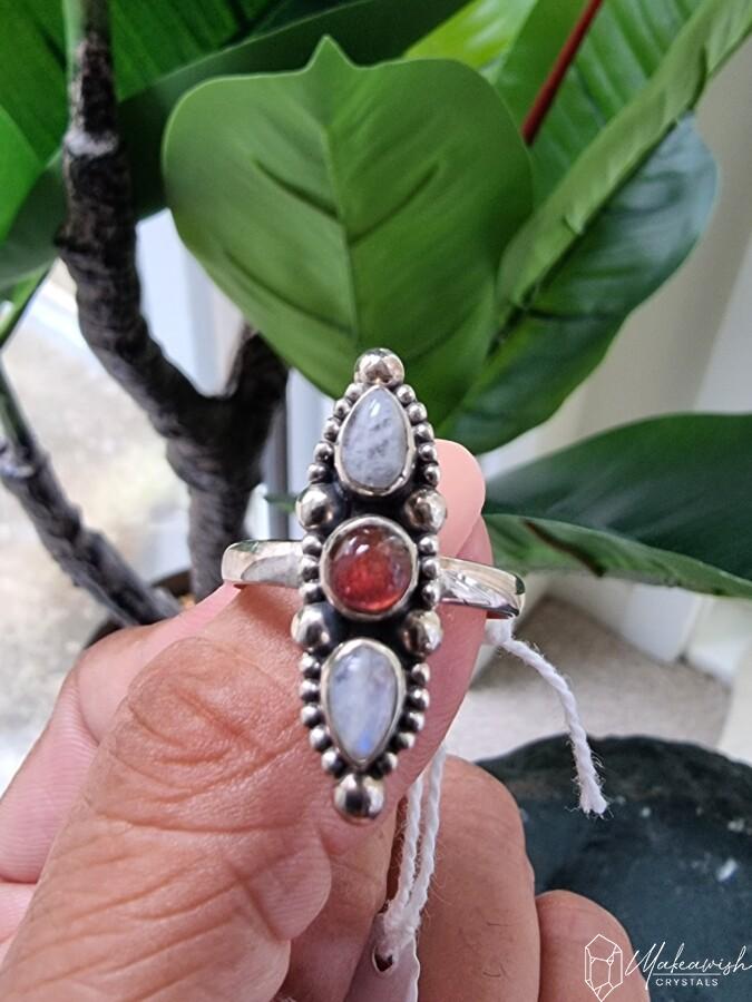 Moonstone Rubelite in Sterling Silver