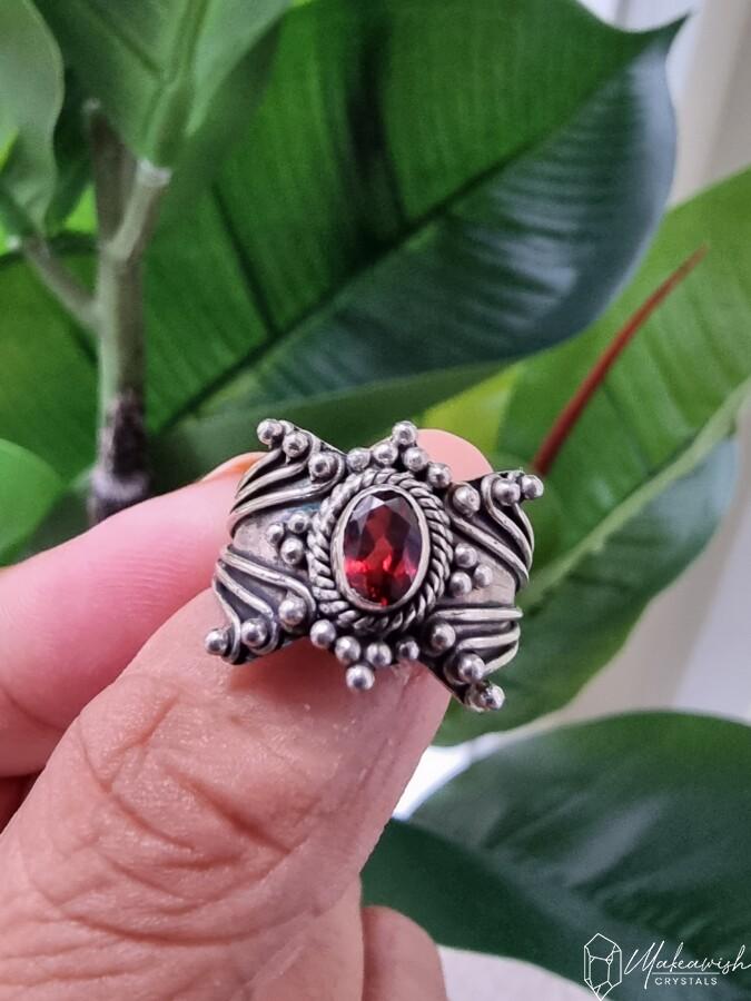 Garnet Ring Sterling Silver