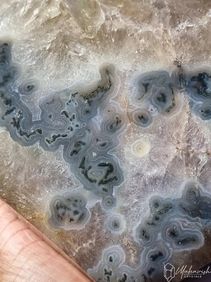 Prasiolite Heart with Moss Agate