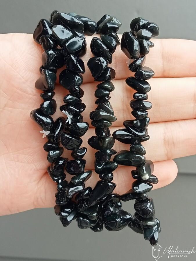 Obsidian Chip Bracelet